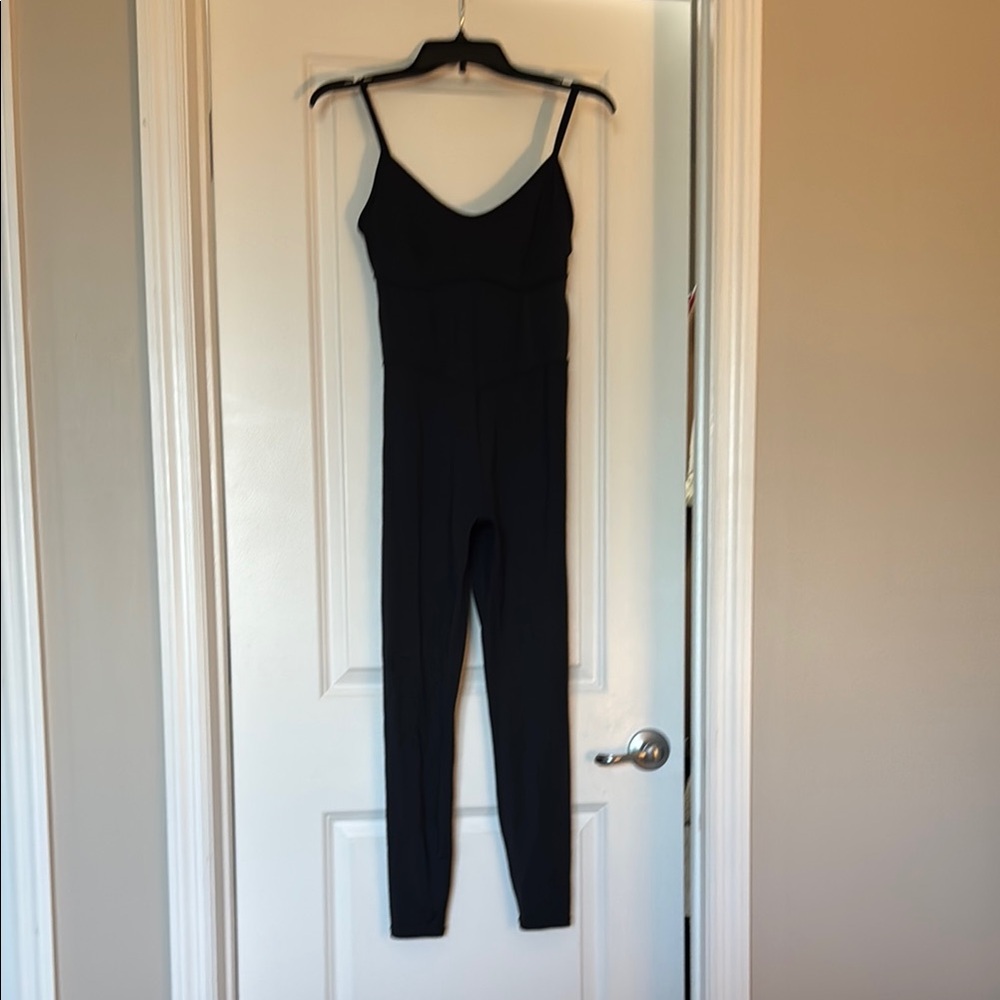 JoyLab Black Jumpsuit with Tapered Legs and Stretchy Fabric